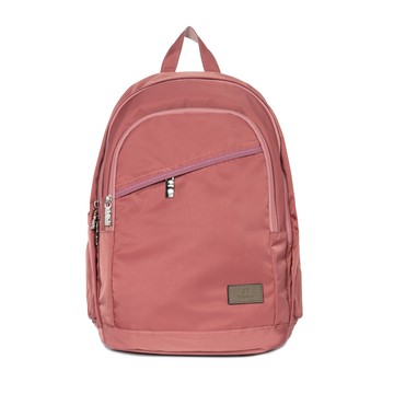 J II 陽光雙拉鍊防潑水後背包-6005-27-珊瑚粉