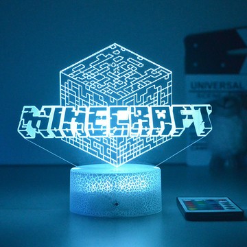 我的世界週邊 科技感 RGB 聲控燈 麥塊小夜燈 麥塊裝飾燈 氛圍燈 床頭燈 臥室燈炫酷臥室小夜燈 黑科技玩具 送禮物