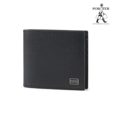 PORTER INTERNATIONAL - 沉穩風尚LOFTY真皮雙折短夾 - 黑