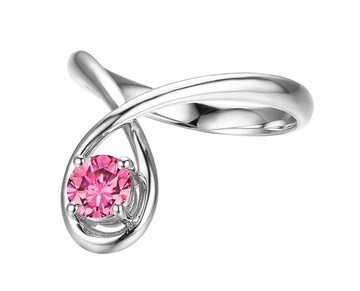 極簡主義粉色藍寶石婚戒 14K白金戒指 簡約求婚戒指 優雅剛玉戒指