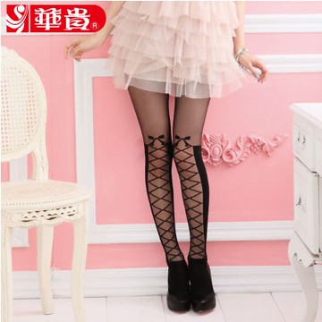 華貴絲襪-立體蝴蝶結造型彈性褲襪(5389B-3)