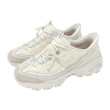Skechers 休閒鞋 D Lites-Shimmering Pearl Slip-Ins 女鞋 米白 珍珠 老爹鞋 150559NAT