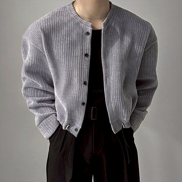 正韓燈芯絨短版束繩圓領排扣夾克外套 3色 YUPPIE 預購商品 1013