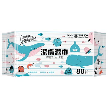 康乃馨潔膚濕巾80片補充包(包裝隨機出貨)