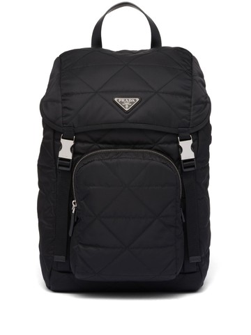 Prada - triangle-logo quilted backpack - men - Recycled Nylon - OS - Black