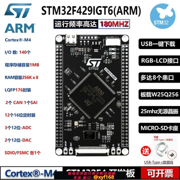{台灣公司貨 可打統編}STM32F429IGT6核心板 最小系統板 STM32開發板 F4單片機嵌入式ARM
