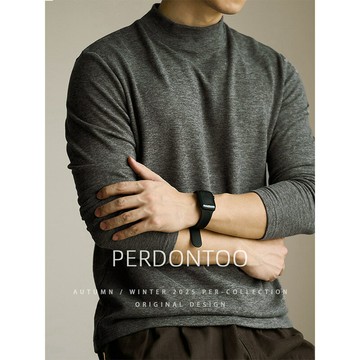 羊毛桑蠶絲遠紅外升溫打底T恤 2025秋冬雙面絨長袖保暖男裝半高領