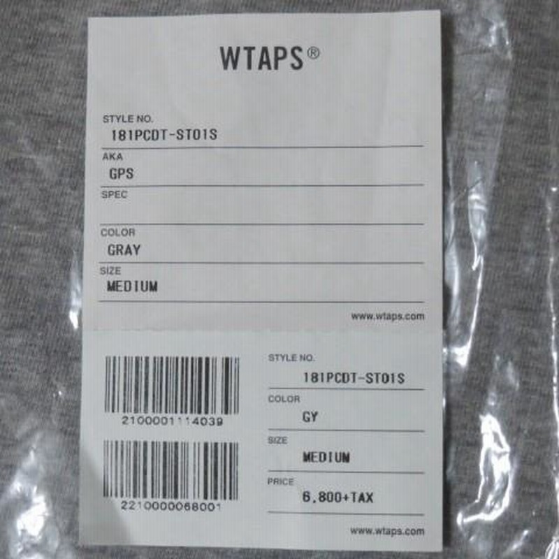 未使用 WTAPS ダブルタップス 半袖Tシャツ 18SS GPS 181PCDT