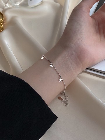 925純銀星星流蘇手鏈女年新款ins小眾設計冷淡風氣質秋冬手飾