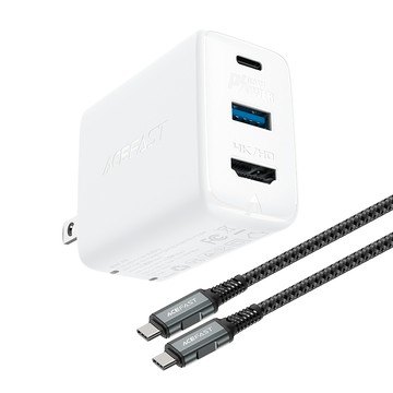 ACEFAST PD65W 氮化鎵HDMI HUB多功能充電器套裝 for Switch  筆電 ... 等設備 白色