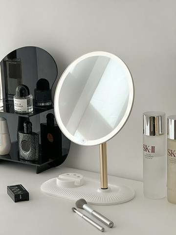 LED觸控化妝鏡折疊桌鏡led化妝鏡家用學生宿舍補燈光梳妝鏡子可充電臺式桌面便攜隨身鏡