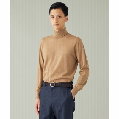 Gotairiku イタリア糸ハイゲージタートル ニット メンズ ベージュ系 通販 Lineポイント最大get Lineショッピング