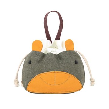 韓版帆布束口袋手機包女生布藝抽繩手提包手拎收納袋迷你小布包