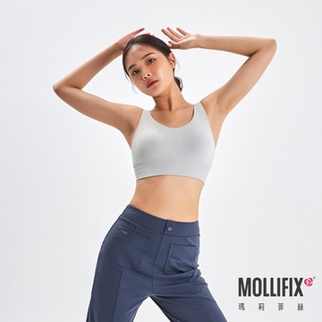Mollifix 瑪莉菲絲 A++水洗丹寧可調肩智溫BRA(洗鍊白)瑜珈服、無鋼圈、開運內衣