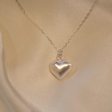 快速出貨【MAISON M】撲通胖愛心純銀項鍊（銀）