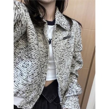 小香風短款外套女春秋新款歐貨高級感復古港風chic寬松休閑棒球服