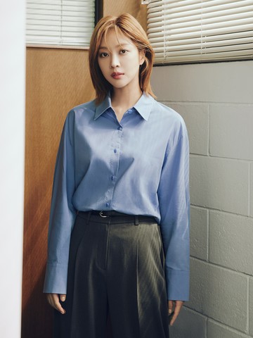Oversized Fit Embroidered Logo Shirt - 4colors