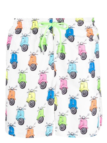 MC2 Saint Barth - motif-print swim shorts - men - Polyamide/Recycled Polyester/Elastane - L - White