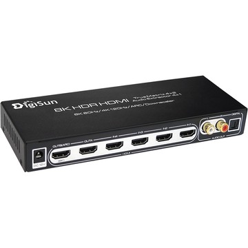 DigiSun QHA942 8K 4x2 HDMI 2.1 四進二出矩陣切換器 + 音訊擷取器