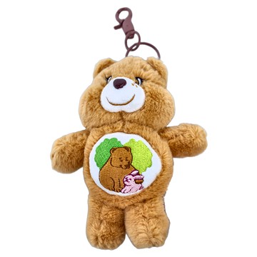 Care Bears 立體絨毛吊飾小熊  聚酯纖維材質  搭配同色系扣環  15cm  棕色  1個