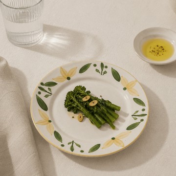 生活的樣子｜釉下彩 黃色手繪碎花盤｜食物的靈魂
