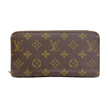 LOUIS VUITTON LV 路易威登 棕色 帆布 Zippy Wallet 拉鍊 長夾 M42616 【二手名牌BRAND OFF】