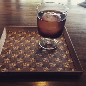 三角格深色寄木細工盤--點心盤/咖啡盤/擺飾盤