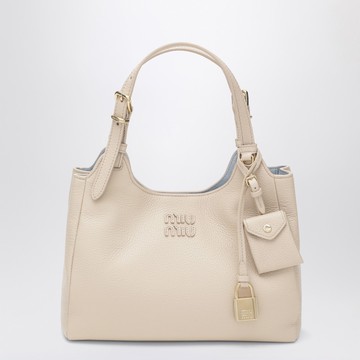 Light beige hammered leather bag