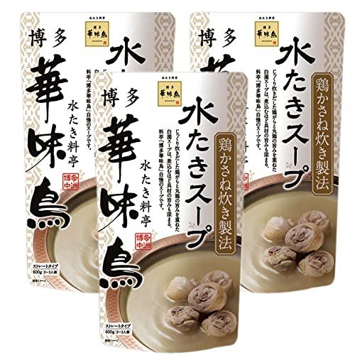 トリゼンフーズ 博多華味鳥 水たきスープ 600g×3袋