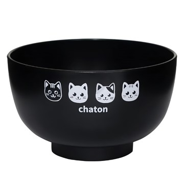 田中箸店 貓咪日式碗  1組  黑色