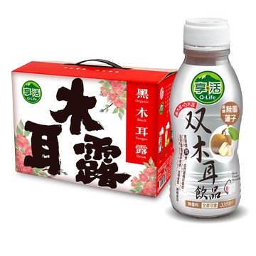 (超取-限重1組) 揚眉兔氣 Q-life 享活 木耳露禮盒/年節送禮（柴燒龍眼双耳露x8入）全素/素食/全聯/木耳露/木耳飲/黑木耳/白木耳/龍眼