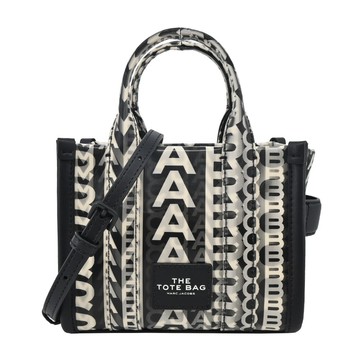 [平輸版] 【MARC JACOBS】MONOGRAM LENTICULAR 手提/斜背托特包(迷你/黑)真品平輸