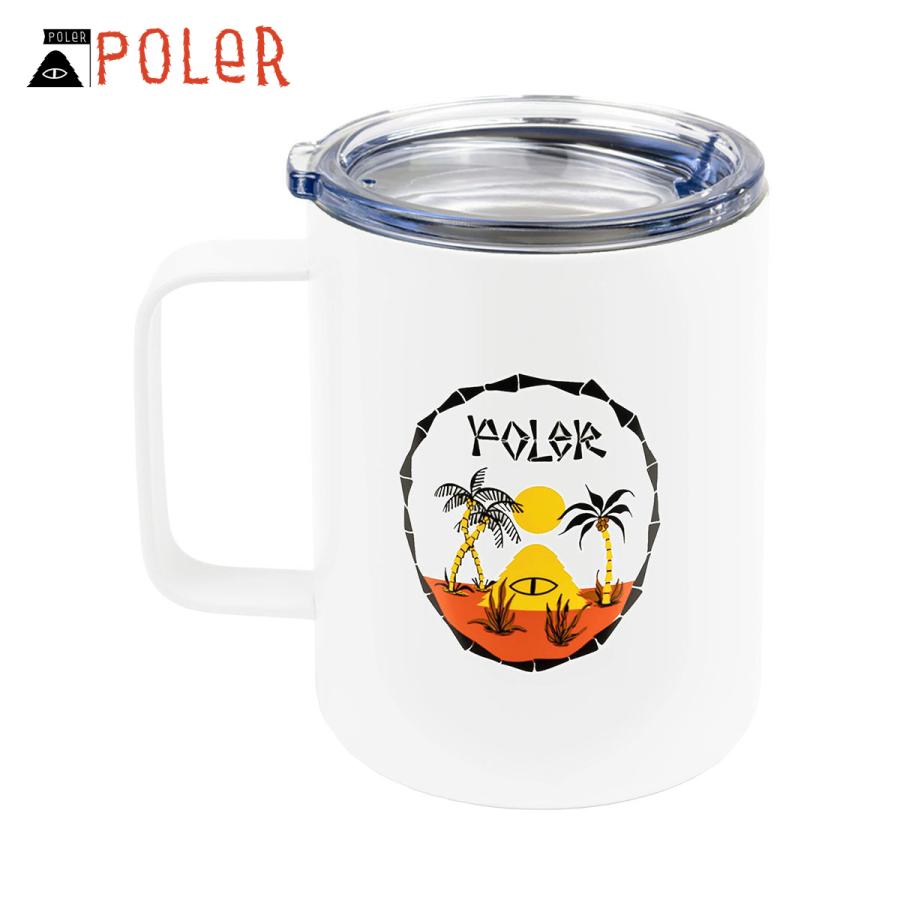 ポーラー マグカップ POLER アウトドア キャンプマグカップ 蓋つき INSULATED MUG WHITE 221ACM9104