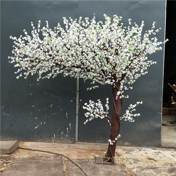仿真梨花樹假桃花櫻花梅花迎春花許愿樹白色大型室內植物花藝布景