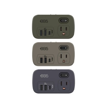 +886極野家 1開2壁插/轉接器/充電器/充電頭 USB-A+TYPE C PD 35W (支援iPhone/三星/平板) HWS2123-35W