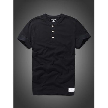 美洲海岸af短袖亨利衫男潮夏裝純棉修身美式簡約上衣半袖男打底衫