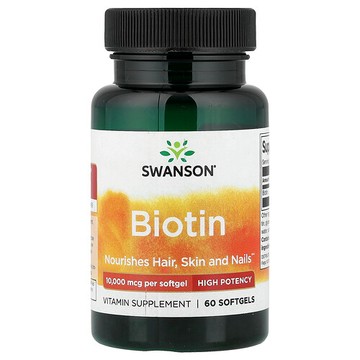Swanson Vitamins, 生物維生素，10,000 微克，60 粒軟凝膠