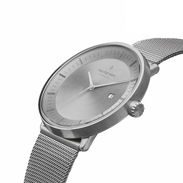 【限時加碼・贈原廠錶帶】ND手錶 Philosopher 哲學家 36mm 月光銀殼×磨砂金屬面 月光銀米蘭錶帶 網格鈦鋼錶帶 Nordgreen 北歐設計師手錶 PH36SIMESIBM 熱賣中!