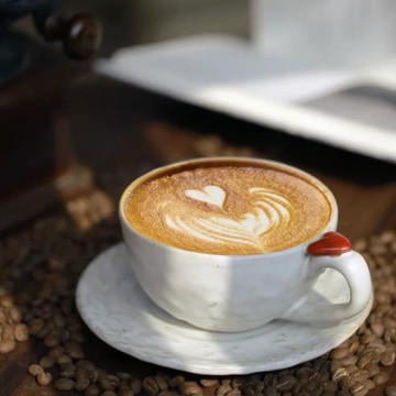 粉引白焰情書咖啡杯碟陶瓷茶杯拿鐵拉花杯下午茶精致伴手禮禮物