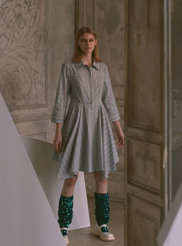 Lina 純棉襯衫領洋裝