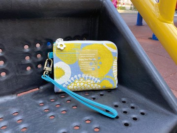 6 Coin 拉鍊零錢包 黄色大花