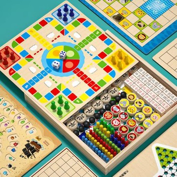 兒童版飛行棋益智玩具五子棋跳棋類大全多功能棋盤多合一趣味桌游