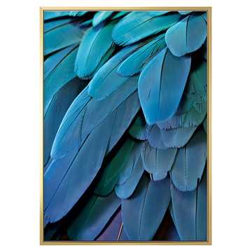 凌蘿選畫所 層疊的藍 金色 畫布  40 x 30cm  金色框