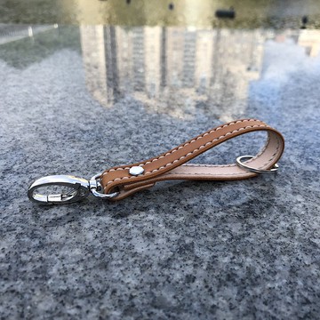 雙色植鞣皮革手工縫製鑰匙圈/吊飾