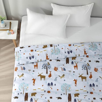 涼被 /美國棉授權品牌 / 夏日涼被 / 呼嚕森林 [鴻宇]台灣製-2366藍