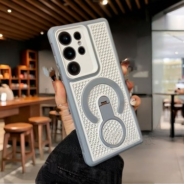 循環散熱網孔 內置磁吸 指環支架 適用於 三星 S26 S25 S24 S23 Ultra 手機殼 防摔殼 保護殼