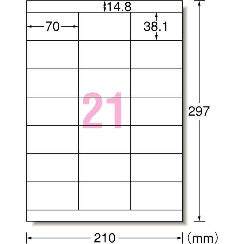 エーワン ラベルシール 再生紙 21面 300シート 31354