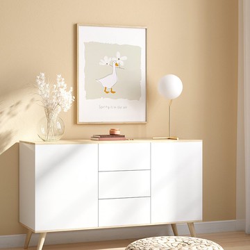 春意盎然 • 俏皮小鴨(長版)-療癒可愛動物掛畫/裝飾畫/兒童房