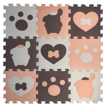 心樂家 莫蘭迪色系巧拼地墊 Set  布丁狗  9個  32 x 32cm