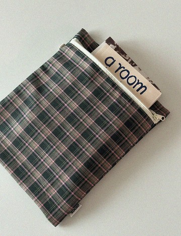 iPad 書本收納包 009 綠粉